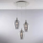 Lampadario Contemporaneo Ares Grigio Fumè 3 Luci E27