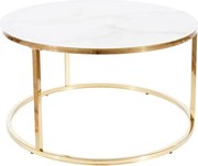 Tavolino da caffè Sabine Marble in bianco/oro - H45