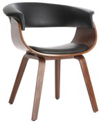 Poltrona scandinava nero e legno scuro OKTAV