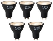Set di 5 lampadine LED GU10 dimmerabili nere 7W 430 lm 2700K