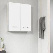 Pensile doppio sospeso Bianco opaco con maniglie cromate 60x22xh71 cm