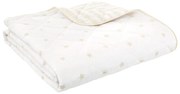 Copriletto per bambini bianco e beige in cotone con rivestimento trapuntato 135x190 cm Mini Star &amp; Stripes – Bianca