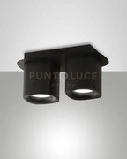Smooth spot nero 2 luci attacco gu10 ip20 in alluminio