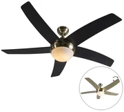 Ventilatore da soffitto nero con interruttore a tirante - Mistral