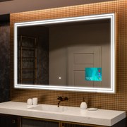 Specchio bagno retroilluminato LED L57 smart specchio per bagno con Stazione meteo Wi-Fi sinistra, Altoparlante Bluetooth