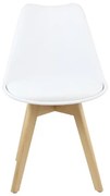 Sedia Nordica Con Gambe In Legno Bianca E Cuscino Design Moderno