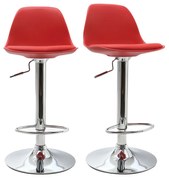 Set di 2 sgabelli da bar design colore rosso STEEVY