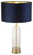 Lampada da tavolo oxford - vetro, ottone, paralume in velluto blu navy