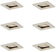 Set di 6 faretti da incasso moderni beige GU10 50mm orientabili e inclinabili - Qure