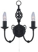 Lampada da parete zanzibar 2lt - metallo nero