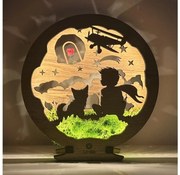 Li-Go 23634/DUB2 - Decorazione da tavolo a LED dimmerabile, 12W/230V, 20x22 cm, rovere