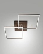 Bard  plafoniera corten  l.65x65cm 2 luci a led 3000k - 52w - 5180 ...