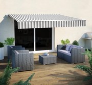 Tenda da sole a bracci estensibili NATERIAL mod. Calima, L 2.95 x 2 m bianco e grigio