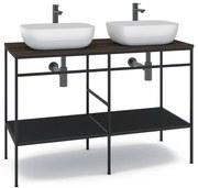 Mobile bagno da terra con lavabo L 120 x H 92 x P 45.5 cm nero per doppia vasca Outline