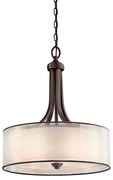 Lampadario Contemporaneo Lacey Acciaio Bronzo Antico Tessuto 4 Luci E27