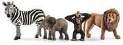 Figure di animali Schleich 42387 Wild Life: Safari 4 Pezzi Plastica