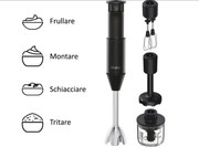 Haier Frullatore a Immersione I-Master Serie 5 Nero 3 Lame in Acciaio Inox Becher 0.9 Liri Accessoriato
