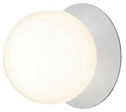 Liila 1 Applique da Parete/Plafoniera IP44 Large Argento Chiaro/Bianco Opale - N