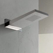 Soffione doccia a sbalzo 22x50 cm cromato in acciaio inox