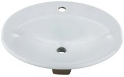 Lavabo da appoggio ovale in porcellana L 56 x H 19.5 x P 48 cm bianco lucido piletta non inclusa