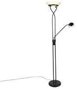 Lampada da terra nera con LED e dimmer con lampada da lettura Dim to Warm - Empoli
