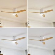 Lucande Ventilatore da soffitto LED Faipari, bianco, DC, silenzioso, 132cm