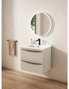 Mobile da bagno sotto lavabo Arco cotone laccato opaco L 60 x H 55 x P 45 cm 2 cassetti, lavabo non incluso