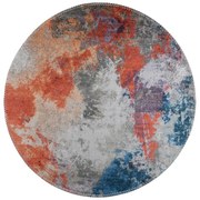 Tappeto rotondo lavabile blu-arancio ø 120 cm - Vitaus