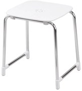 Sgabello Con Carico Testato Gedy "Prima Classe" Bianco/Cromo