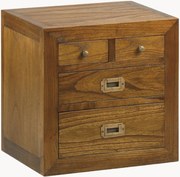 Cassettiera in legno di Mindi fatta a mano Star