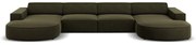 Divano angolare in velluto verde (a U) Jodie - Micadoni Home