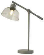 Lampada Scrivania Contemporanea Canterbury Acciaio Grigio Trasparente 1 Luce E27