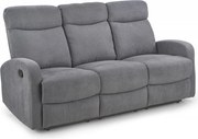 Divano reclinabile Oslo 3S in tessuto grigio scuro - H100 cm