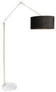 Lampada da terra moderna con paralume in velluto oro nero 50 cm - Editor