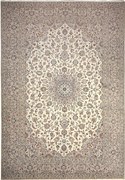 Kashan Tappeto persiano 360 x 240 Beige (Iran) Annodato A Mano