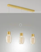 Lapo lampada a sospensione cognac 3 luci lineare a led 3000k - 36w ...