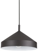 Sospensione Industrial-Minimal Yurta Metallo Nero 1 Luce E27 D30