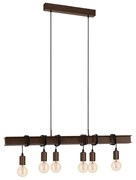 Lampadario Industrial Townshend 4 6 Luci Acciaio Marrone Invecchiato