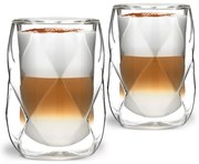 Set di 2 bicchieri da latte a doppia parete, 350 ml Geo - Vialli Design