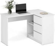 Scrivania BEGA – bianco – 124x85x76 cm