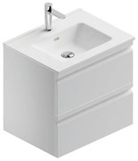 Mobile sottolavabo e lavabo Pull per vasca centrale bianco opaco in mdf L 60 x H 56 x P 46 cm 2 cassetti