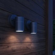 Lampada Da Parete Esterno 2 Pz Acciaio Inox Proiezione Basso /