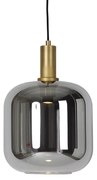 Lampada a sospensione nera con vetro oro e fumé incl. PUCC - Zuzanna