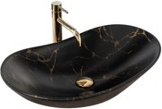 Lavabo da appoggio Rea Royal 60 Black Marble Mat