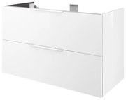 Mobile da bagno sotto lavabo Neo bianco laccato lucido L 105 x H 64 x P 48 cm 2 cassetti, lavabo non incluso