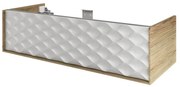 Mobile da bagno sotto lavabo SENSEA Neo Frame noce e bianco laccato lucido L 120 x H 32 x P 48 cm 1 cassetto, lavabo non incluso