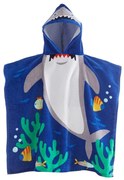 Poncho bambino in cotone blu Shark - Catherine Lansfield