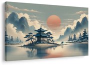 Quadro su tela – Tempio giapponese e lago