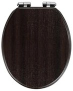 WENKO 22015100-WC sedile WC WENGE 35,5x42,5 cm marrone/argento