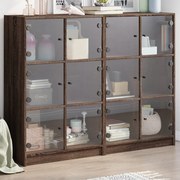 Libreria ante rovere marrone 136x37x109 cm in legno multistrato